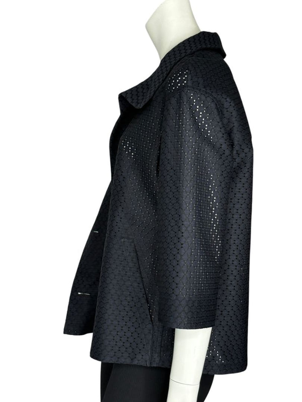 Akris Punto Navy Laser-Cut Jacket – Size US 6