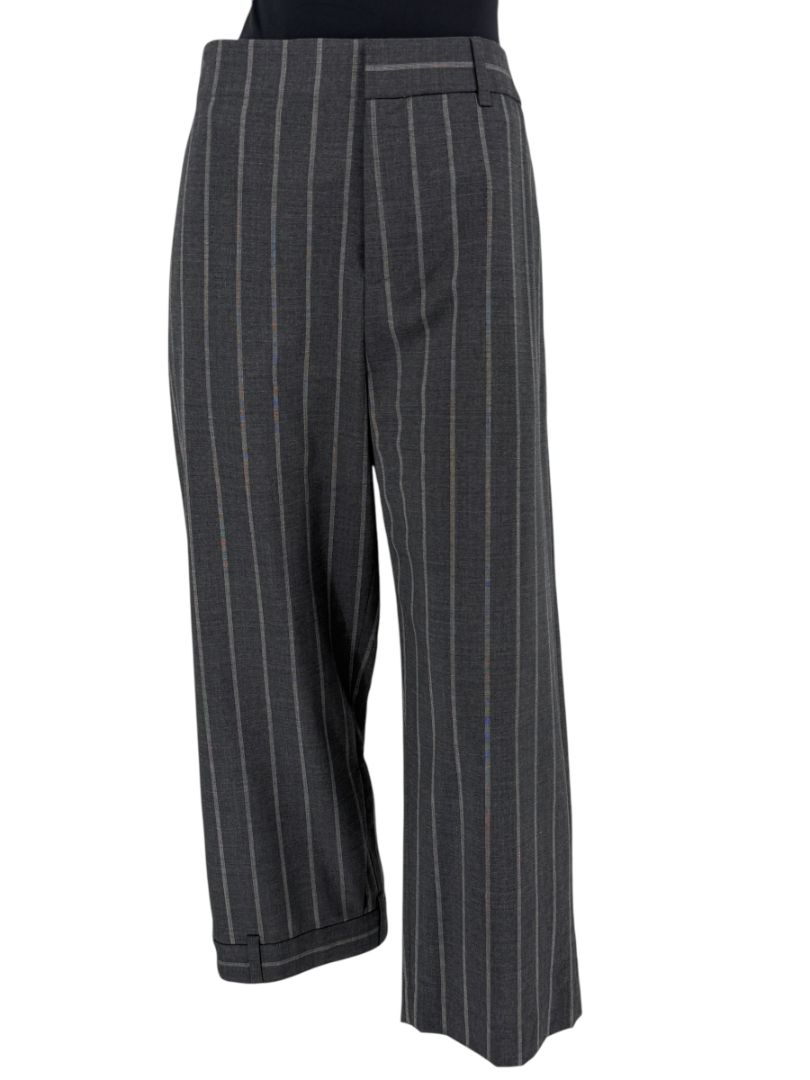 MONSE Charcoal Gray Pinstripe Cropped Trousers – Size 10