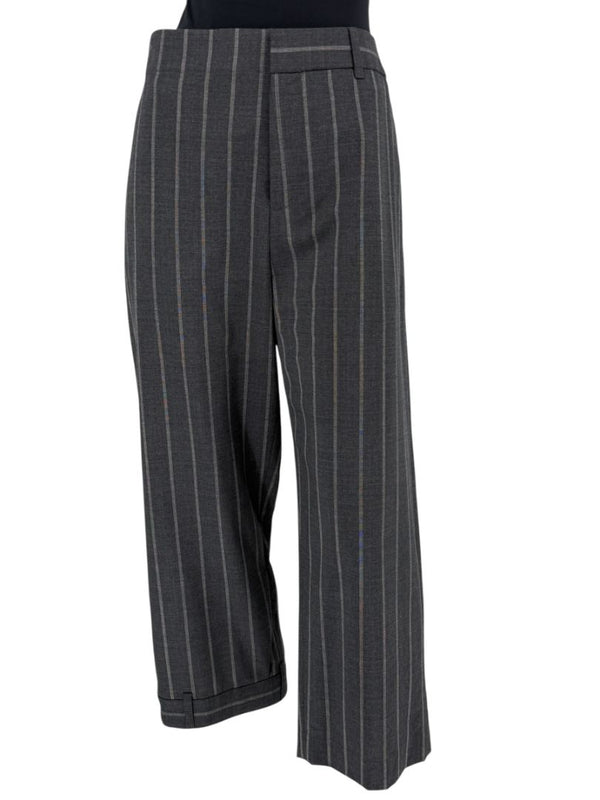 MONSE Charcoal Gray Pinstripe Cropped Trousers – Size 10