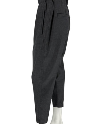 Brunello Cucinelli Monili Trim Charcoal Wool Pleated Tapered Pants - Size IT 42 / US 6