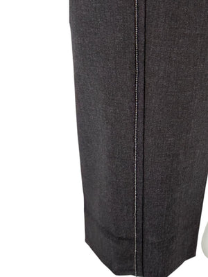 Brunello Cucinelli Charcoal Grey 100% Silk Pants – Size IT 44 / US 8
