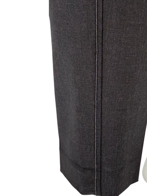 Brunello Cucinelli Charcoal Grey 100% Silk Pants – Size IT 44 / US 8
