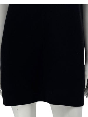 Lida Baday Black Wool Deep-V Mini Dress – Size 12