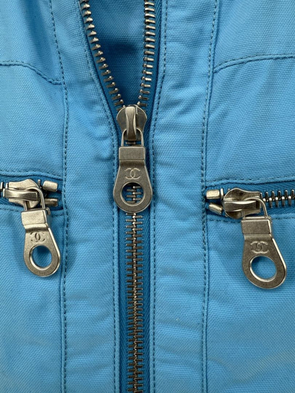 Chanel Blue “Identification” Zip-Front Utility Vest – Size 42