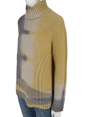 Lafayette 148 New York Wool-Cashmere Ombre Mock Neck Sweater – Size L