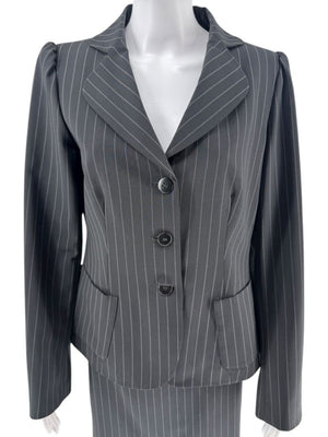Armani Collezioni Charcoal Pinstripe 3-Piece Suit – Size 12