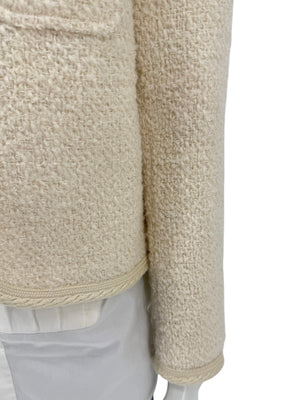 Celine “Chelsea” Ivory Tweed Jacket – Size FR 34