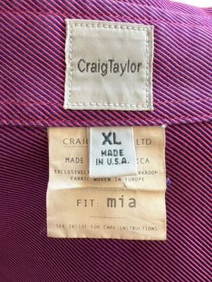 Craig Taylor Purple Egyptian Cotton Button-Front Blouse – Size XL