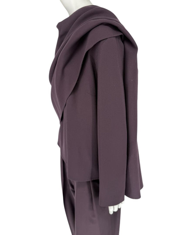Ron Leal Aubergine Wool-Blend Two-Piece Set – Size 12