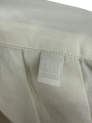 Karl Lagerfeld White Cotton Tuxedo-Style Pleated Shirt – Size 44