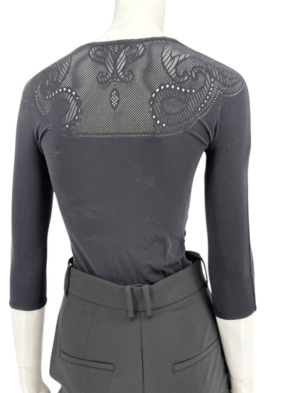 Wolford “Karlie” Black String Bodysuit – Size XS