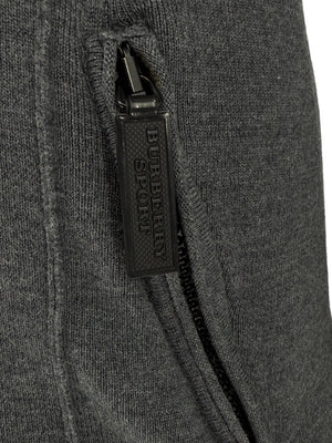 Burberry Sport Grey Wool Zip-Detail Turtleneck Sweater – Size: XS