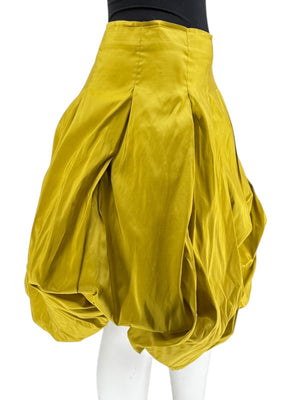 Pauw Amsterdam Chartreuse Silk Sculptural Skirt – Size 3