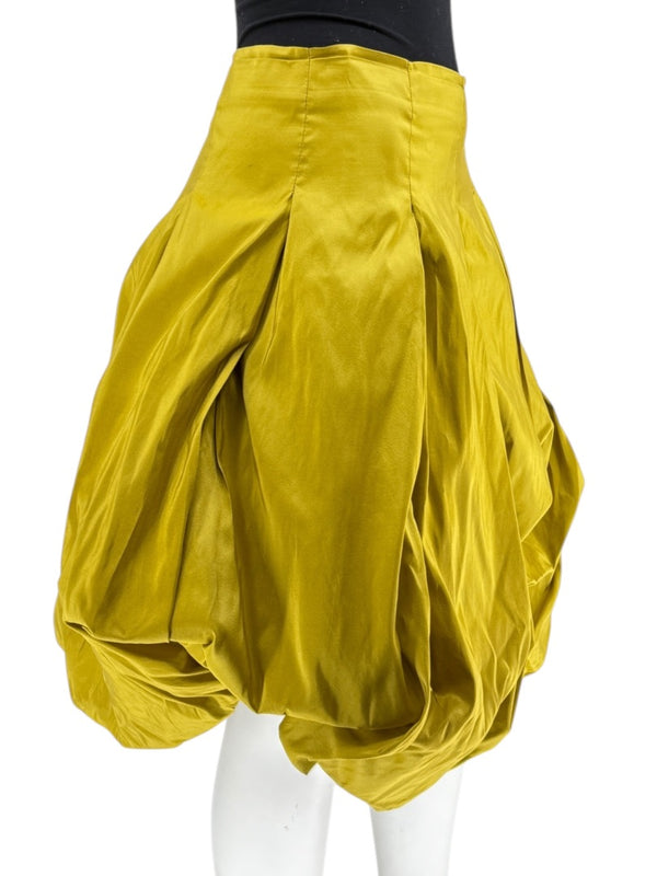 Pauw Amsterdam Chartreuse Silk Sculptural Skirt – Size 3