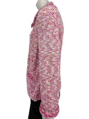 Escada Pink & Ivory Textured Button-Front Jacket – Size 46