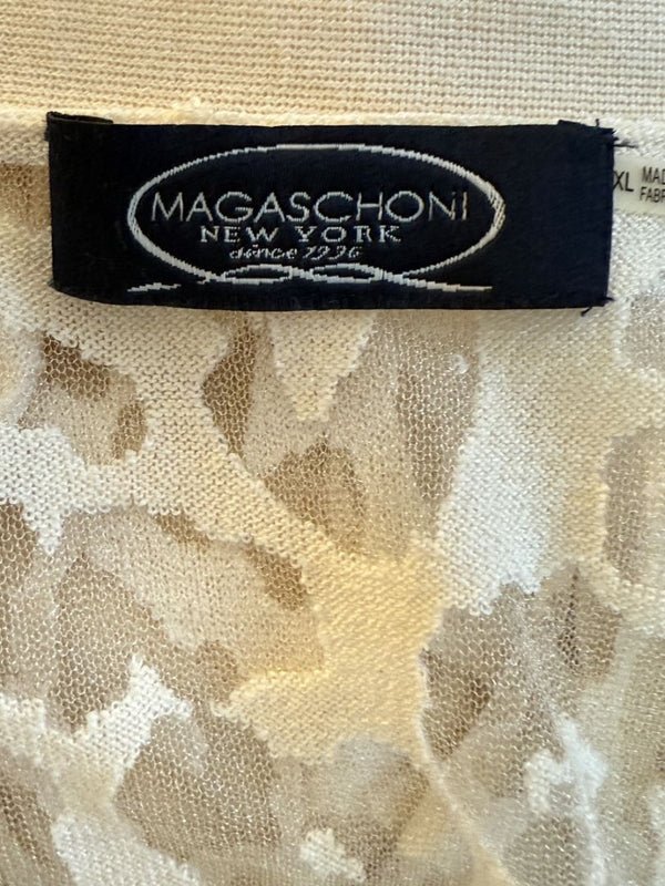 Magaschoni Ribbed Tank & Mesh Leopard Cardigan Twin Set – Size XL