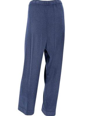 Escada Navy Cashmere Button-Front Lounge Sweater & Pant Set – Size: XL