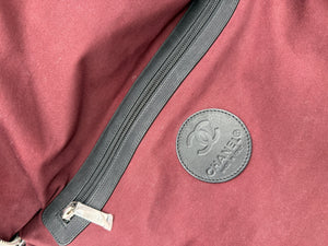 Chanel Black Quilted Coated Canvas Vertical Sport Weekender Bag