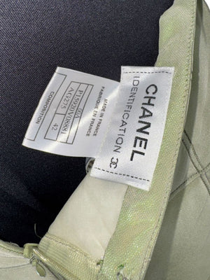 Chanel Identification 00's Quilted Pistachio Green Skirt - Size 42