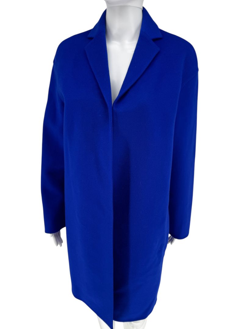 Akris Electric Blue Cashmere Coat - Size 6