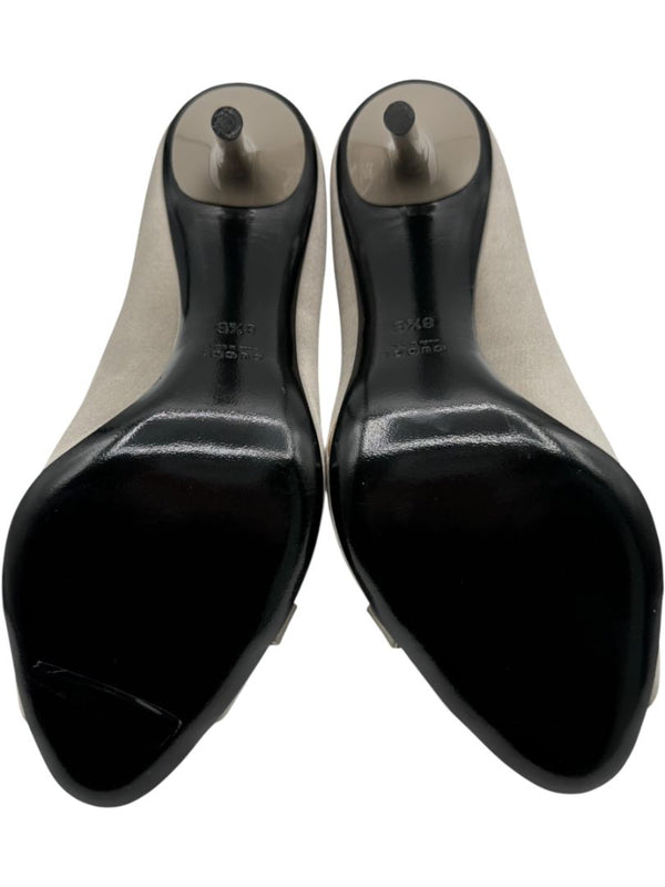 Gucci Satin Horsebit Peep-Toe Pumps with Crystal Detail – Size 8.5B