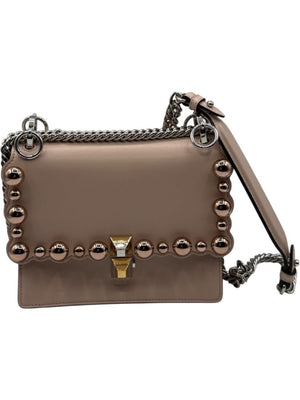 Fendi “Kan I” Small Scalloped Pearl Stud Shoulder Bag