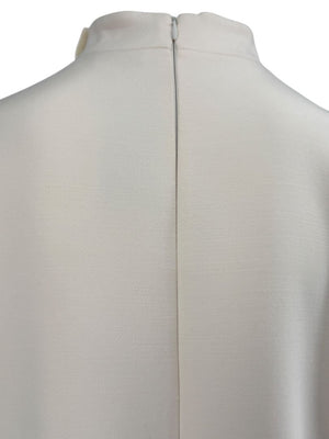 CHRISTIAN DIOR Ivory Wool-Silk Dress with Heart Appliqué - Size 10