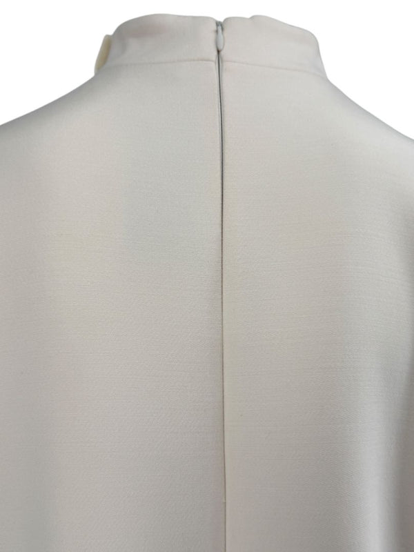 CHRISTIAN DIOR Ivory Wool-Silk Dress with Heart Appliqué - Size 10