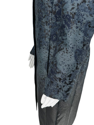 Pamella Roland Black/Blue Ombre 2 Piece Dress & Coat Set – Large