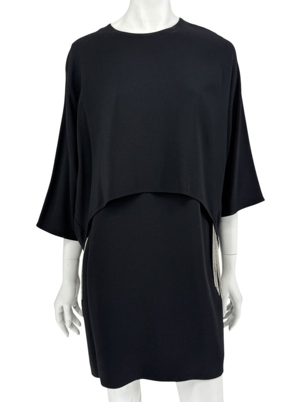 Stella McCartney Black Crystal Fringe Tunic Dress – Size IT 44