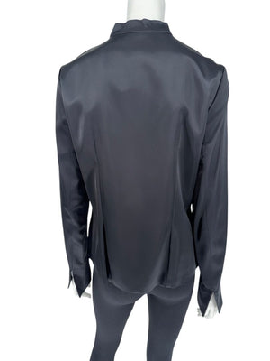 Christian Dior Black Asymmetric-Zip Blouse – Size FR 44 (US 12)