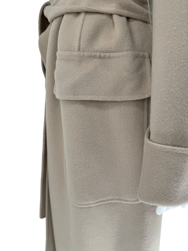 S Max Mara Camel Hooded Wrap Coat – Size 10 (IT 42)