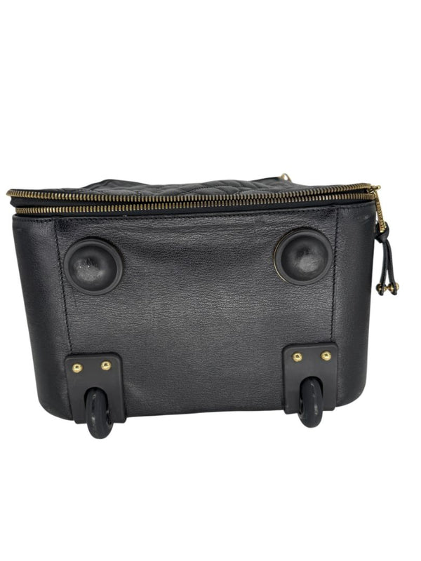 Marc Jacobs Quilted Black Leather Carry-On Suitcase – 20.8" x 14.2" x 8.3"
