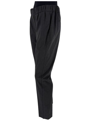 Brunello Cucinelli Charcoal Grey 100% Silk Pants – Size IT 44 / US 8