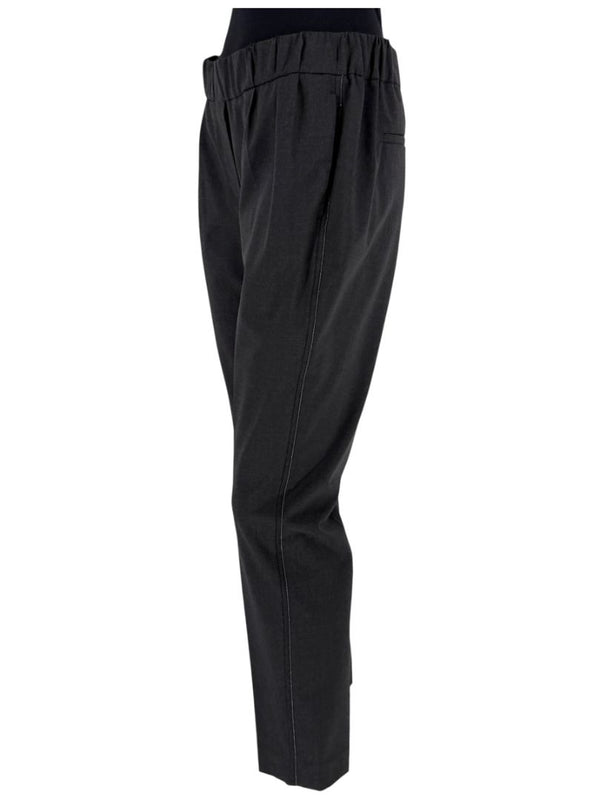 Brunello Cucinelli Charcoal Grey 100% Silk Pants – Size IT 44 / US 8