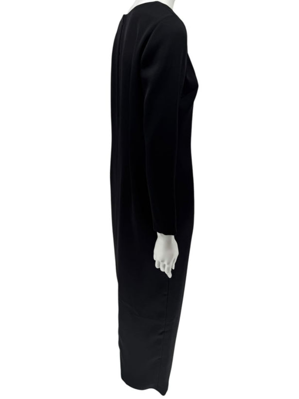 Pamella Roland Black Asymmetric Neckline Gown – Large