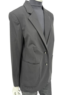 Pamella Roland Black Blazer Jacket Women’s Large – Classic 2 Button Wool Blend Career Workwear