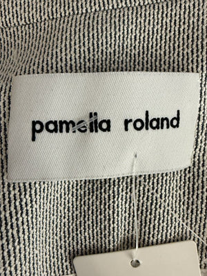 Pamella Roland Grey Cape Style Trench Jacket Double Breasted – Large