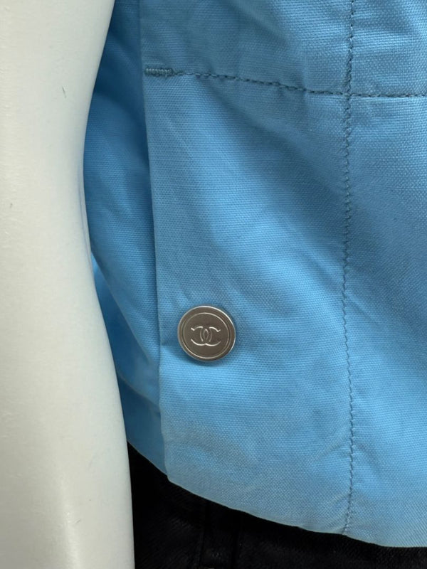 Chanel Blue “Identification” Zip-Front Utility Vest – Size 42