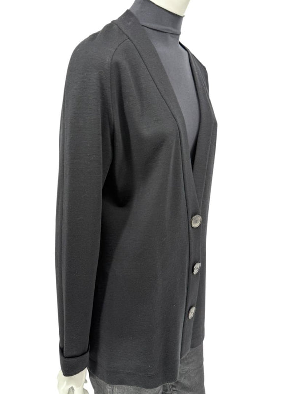 Lida Baday Black Wool Knit Cardigan - Size 12