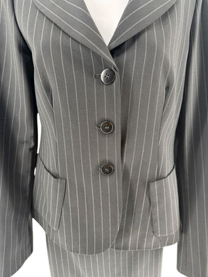 Armani Collezioni Charcoal Pinstripe 3-Piece Suit – Size 12