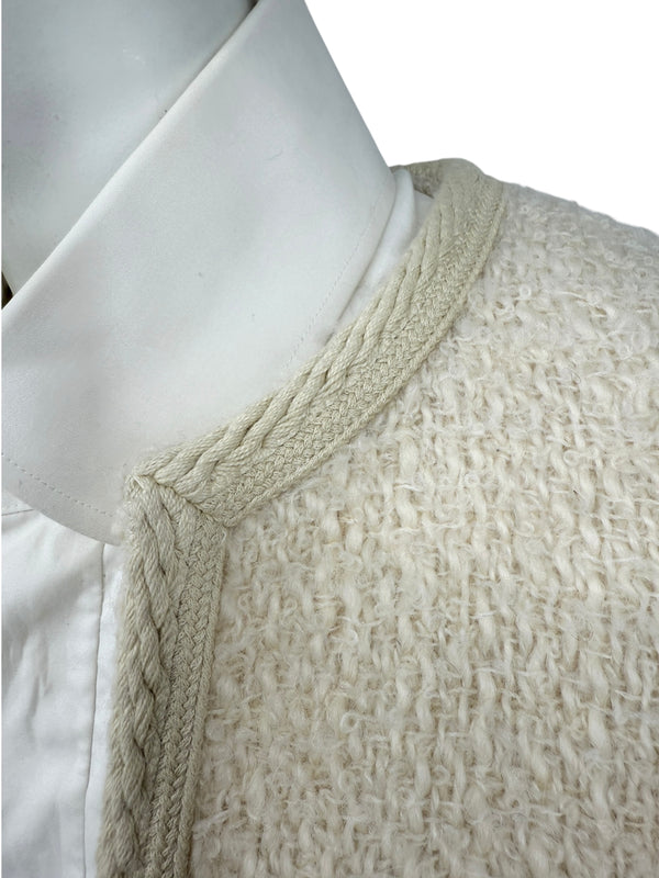 Celine “Chelsea” Ivory Tweed Jacket – Size FR 34