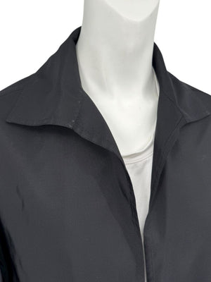 Zoran Black 100% Silk Cropped Jacket – Size Large