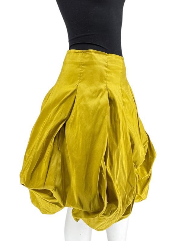 Pauw Amsterdam Chartreuse Silk Sculptural Skirt – Size 3