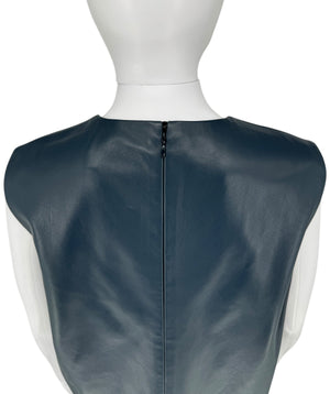 Lanvin Blue Leather Mini Dress - Size 38