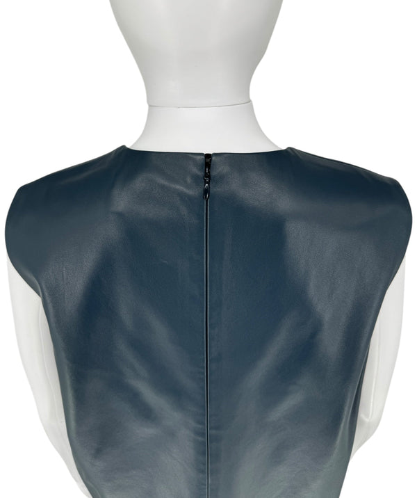 Lanvin Blue Leather Mini Dress - Size 38