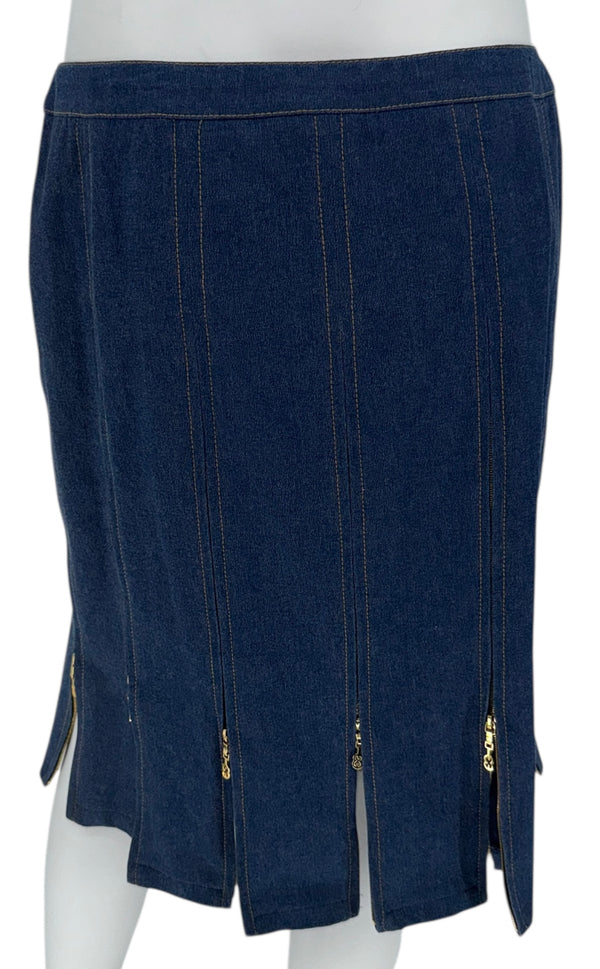 Escada Denim Two-Piece Skirt Set – Size 38 – Excellent Pre-Owned Condition