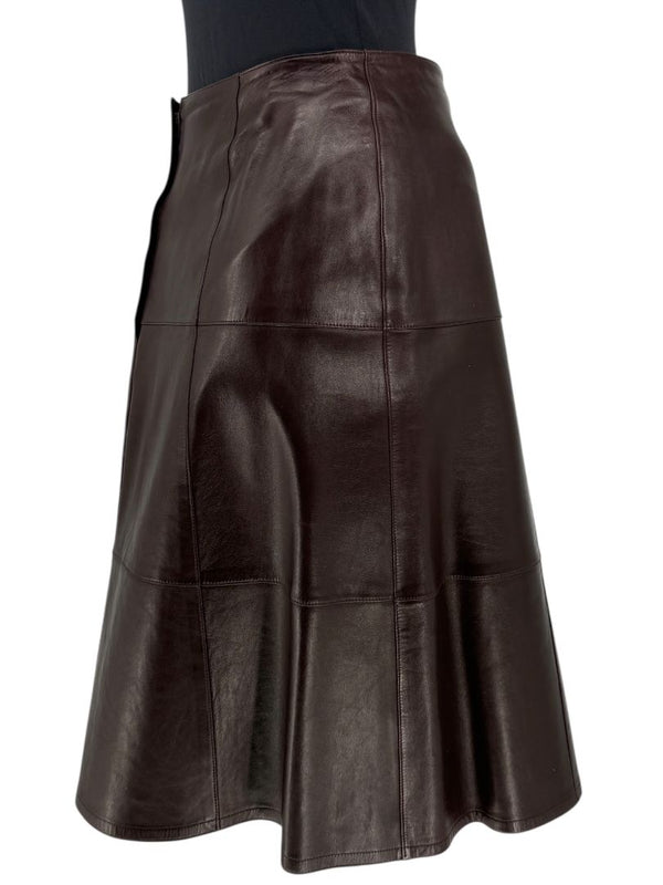 Chanel Chocolate Brown Lambskin Skirt – Size 42