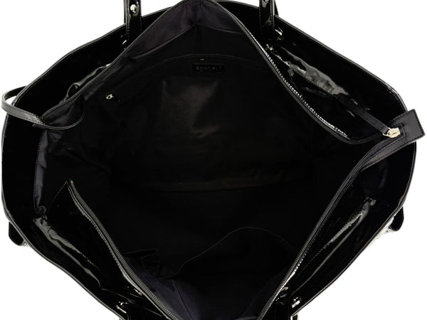 Chanel Paris-Biarritz XL Tote in Black Patent Vinyl