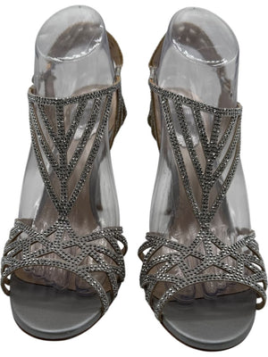 René Caovilla Silver Crystal-Embellished Sandals – Size 39 - BNIB